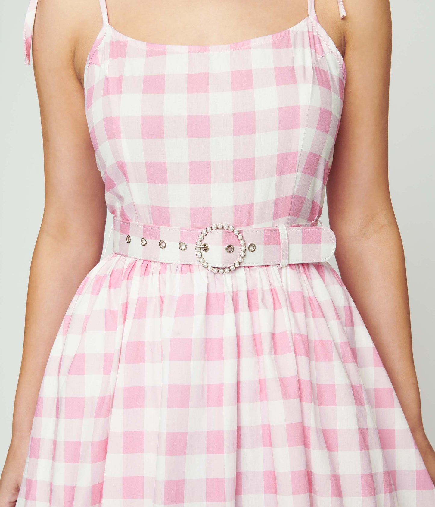 Pink & White Gingham Bobbie Swing Dress | Unique Vintage