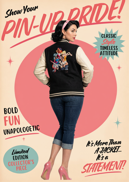 Lana-Rose Exclusive Pinup Pals Black Varsity Jacket | Instore & @BVCM