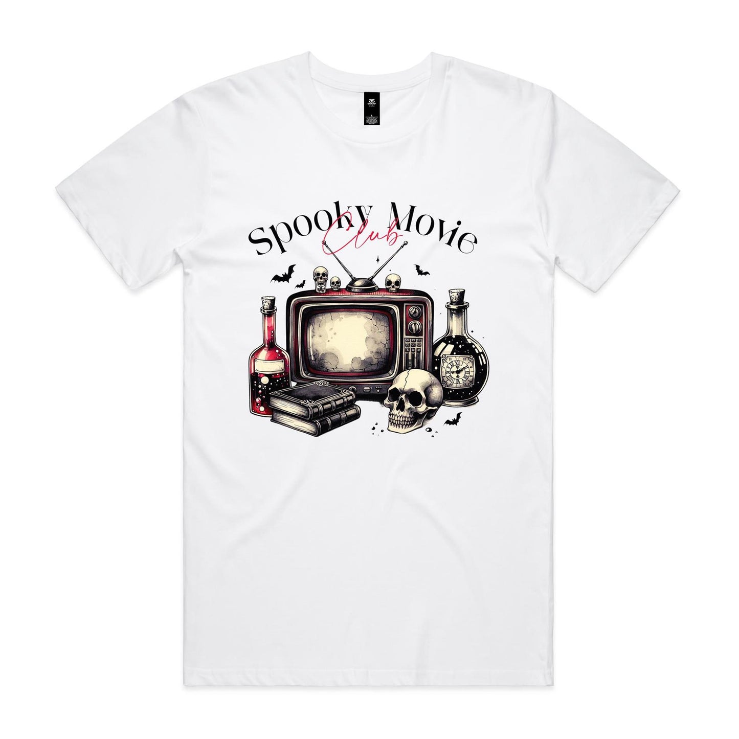 Spooky Movie Club - Men's Tee - 2 Colours | This is a Print on Demand Item