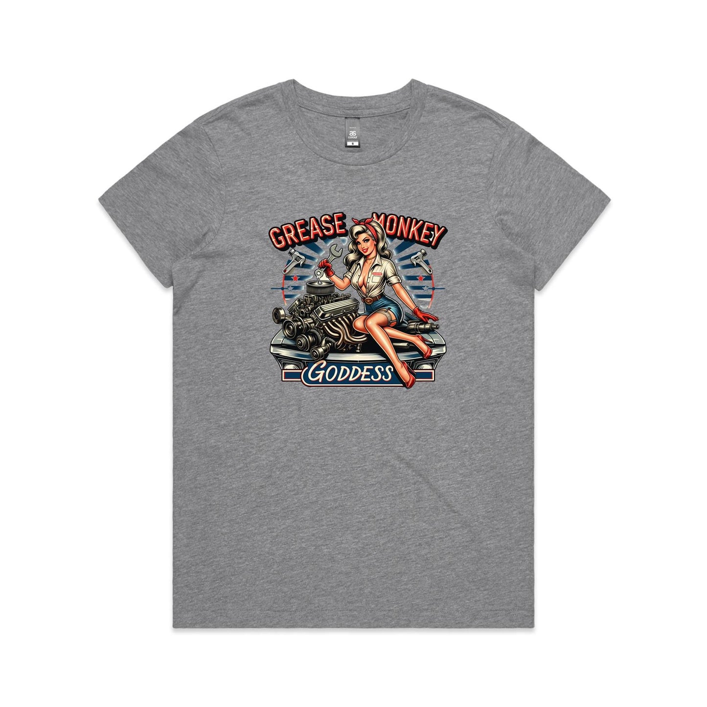 Grease Monkey Goddess - Women's Tee - 5 Colours | This is a Print on Demand Item