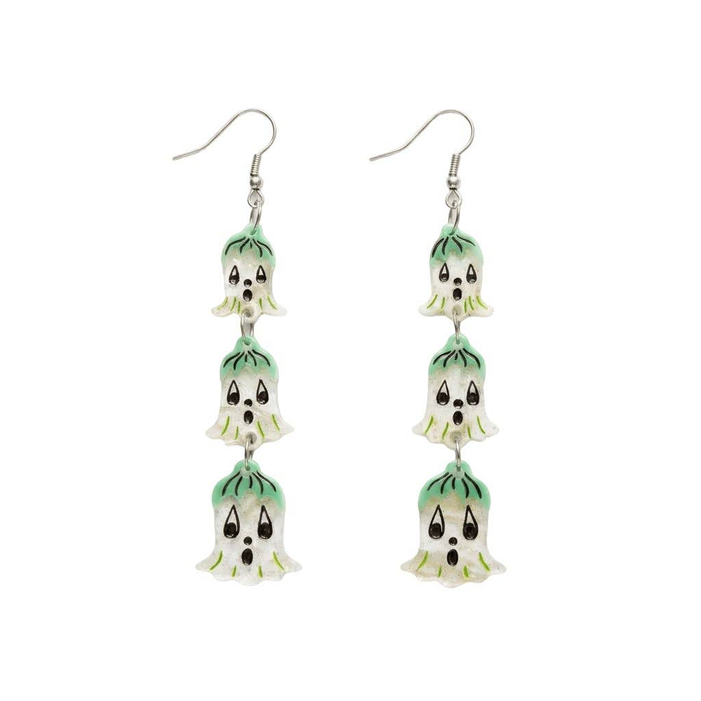 Ghostie Garden Dangle Bell Earrings by Johanna Parker x Lipstick & Chrome | PREORDER