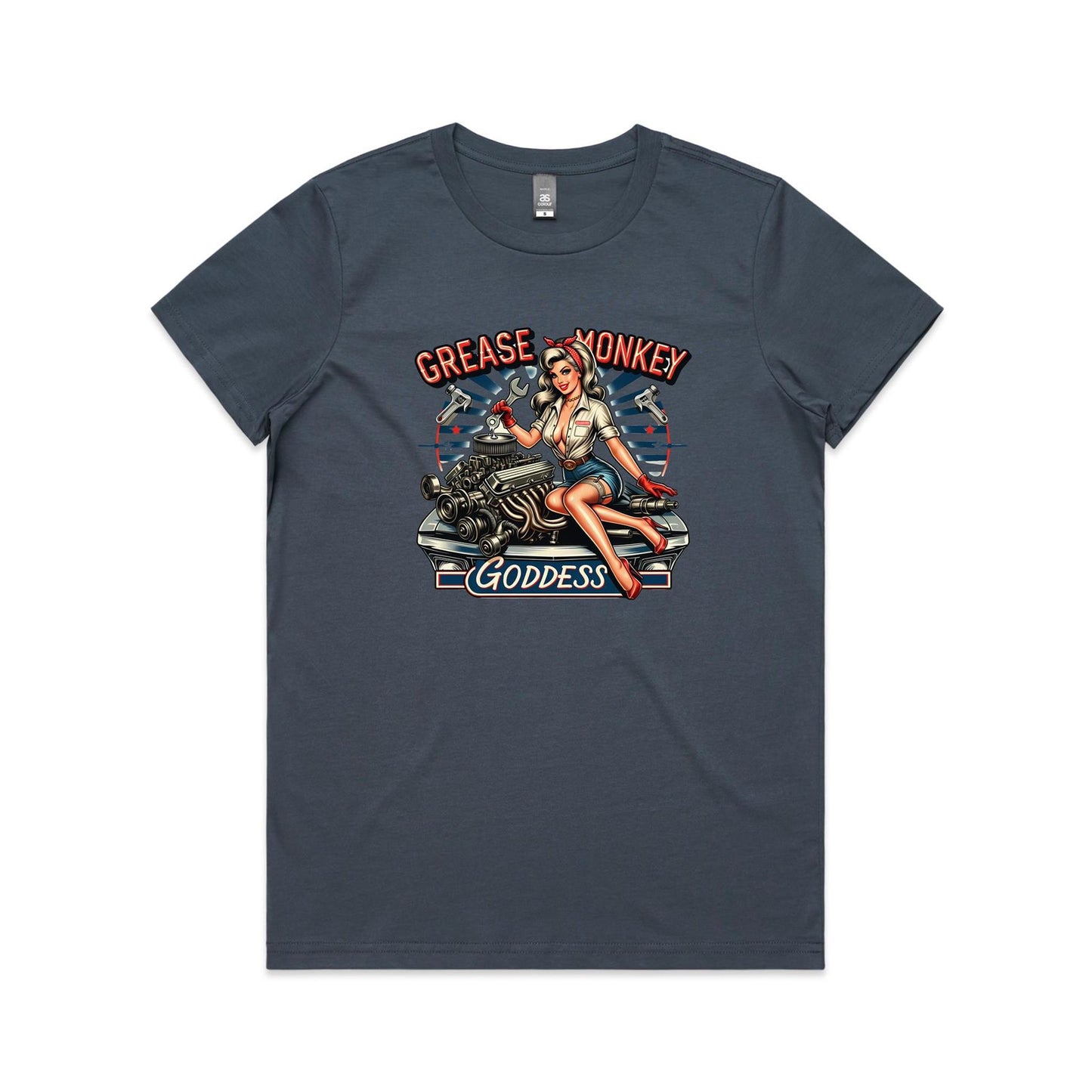 Grease Monkey Goddess - Women's Tee - 5 Colours | This is a Print on Demand Item