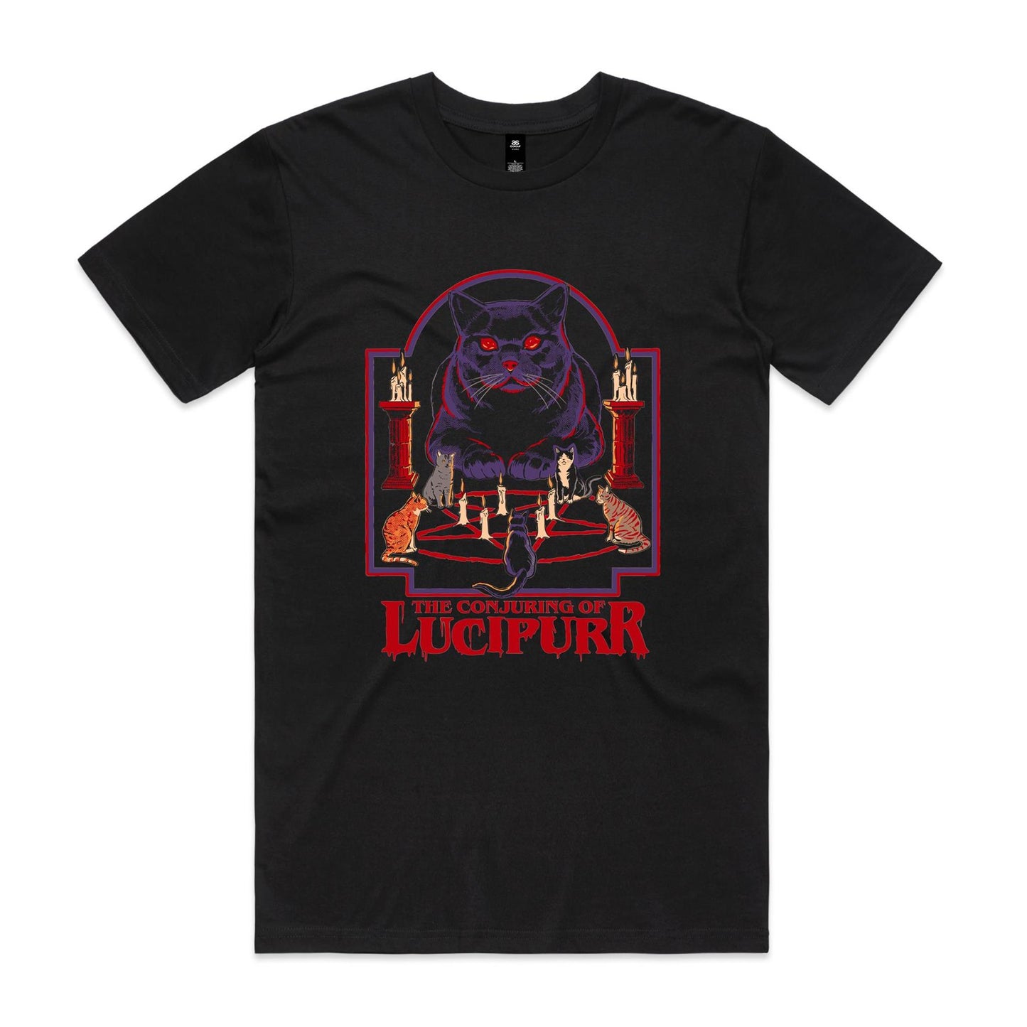 LuciPurr Men's Black Tee | This is a Print on Demand Item