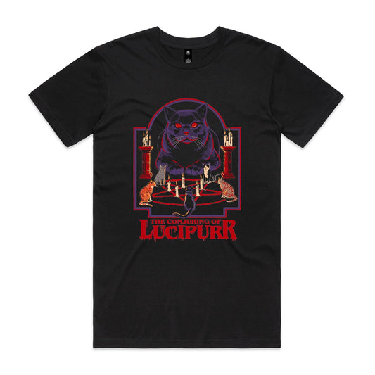 LuciPurr Men's Black Tee | This is a Print on Demand Item
