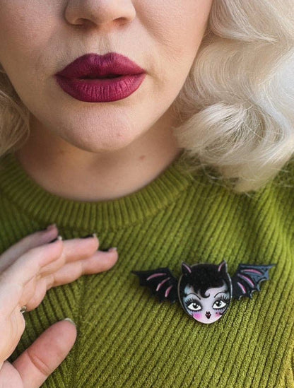 Lily the Vamp Brooch by Miss Fluff x Lipstick & Chrome | PREORDER
