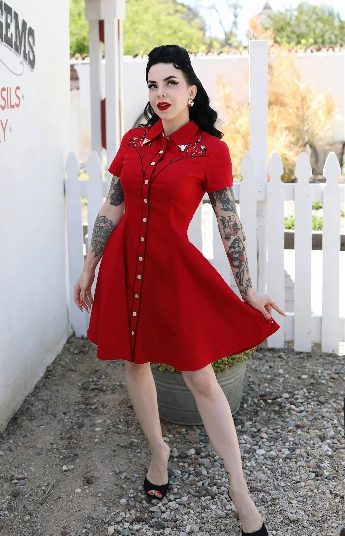 Outlaw Western Dress | Devilish Doll Red