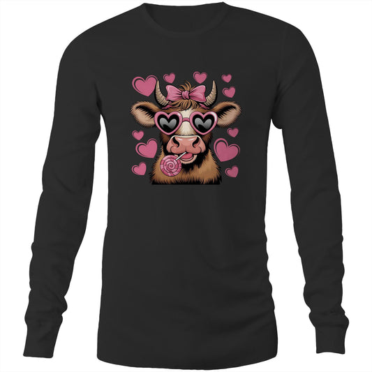 Highland Cow Love - AS Colour Base - Mens Long Sleeve T-Shirt - Black