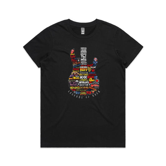 Legends of Rock - Women's Black Tee | This is a Print on Demand Item