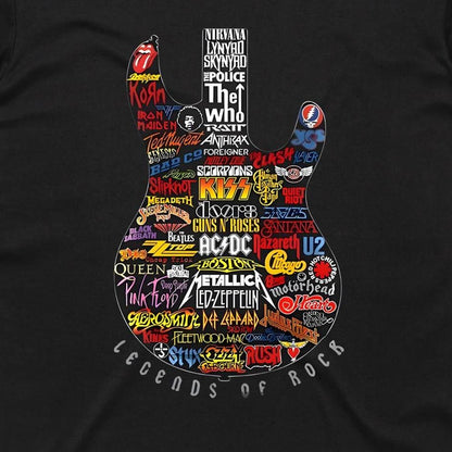 Legends of Rock - Men's Black Tee | This is a Print on Demand Item