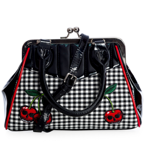 Black Rockabilly Cherry Handbag