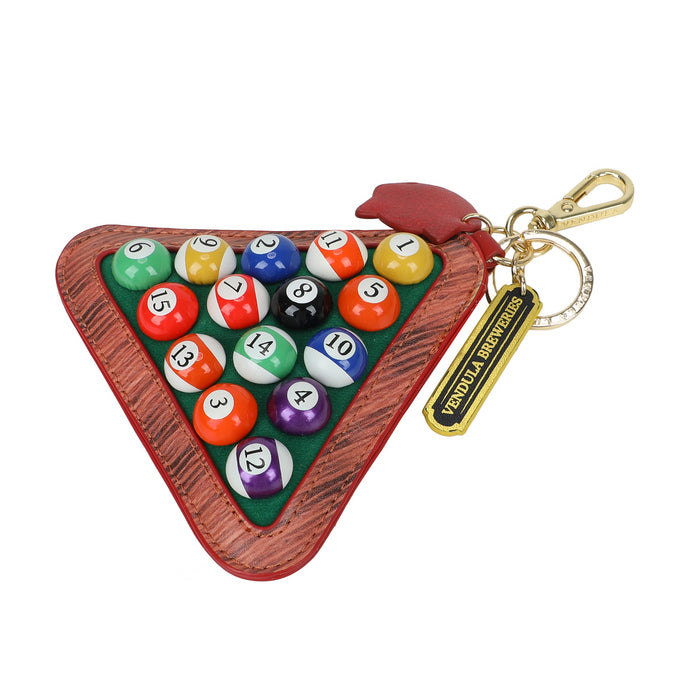 Keychain with billiard ball design and 'Venetia & Co' tag on a white background