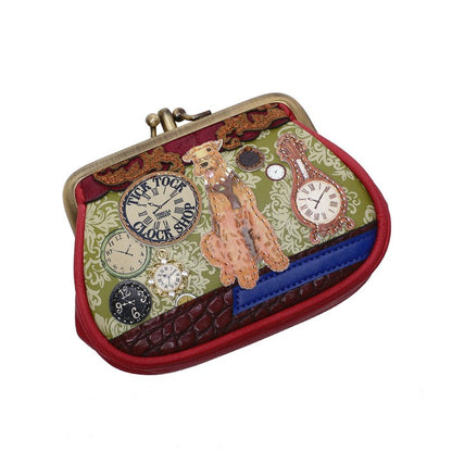 Tick Tock Clock Shop Clipper Coin Purse