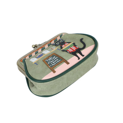 Pouch with a cat design on a white background