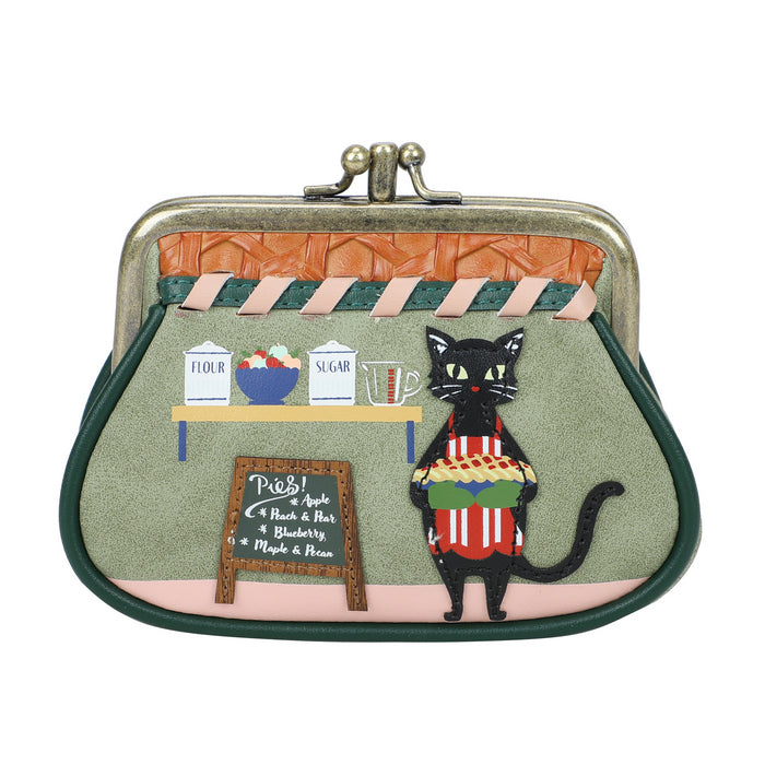 Handbag with a cat design on a white background