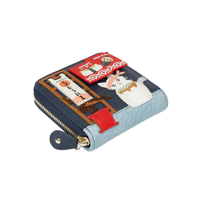  wallet with cartoon llama design on a white background