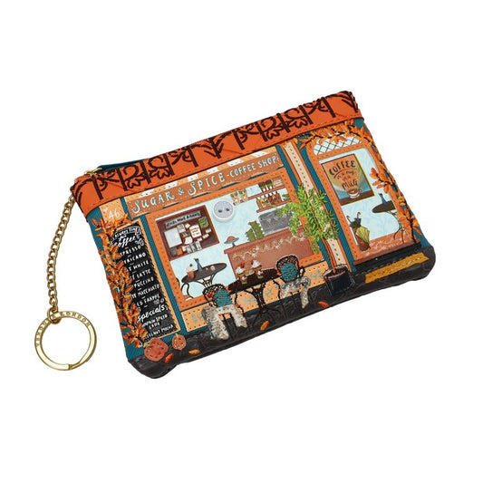 Sugar and Spice Coffee Shop Zipper Coin Purse