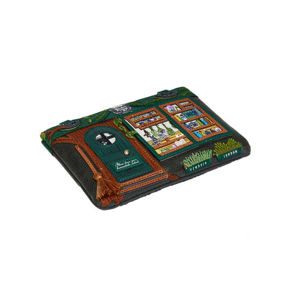 Decorative wallet with card slots on a white background