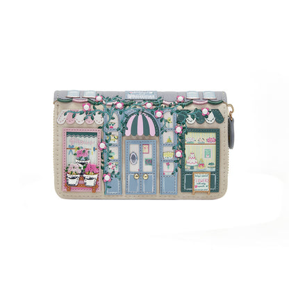 Wristlet with a floral shop design on a white background