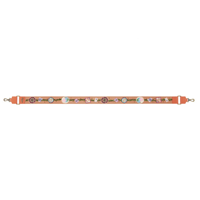 Belt strap with decorative elements on a white background