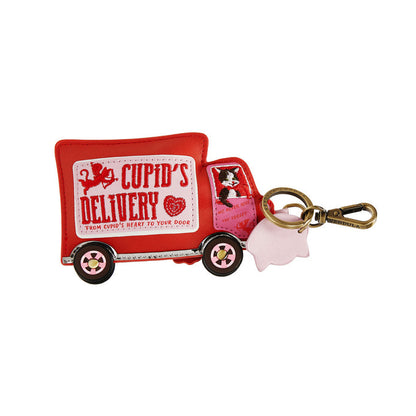 Red keychain with 'Cuppy Delivery' text on a white background