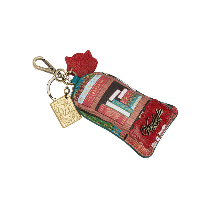 Colorful keychain with a patterned design on a white background