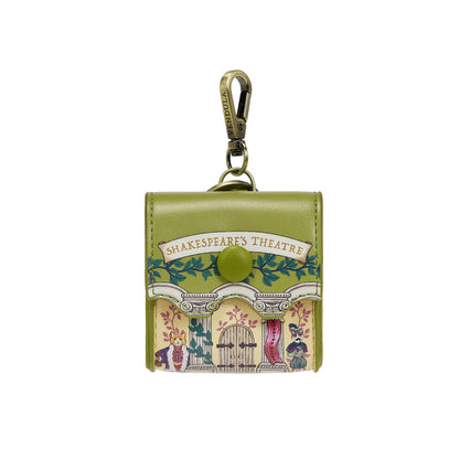Keychain with Shakespeare's Theatre design on a white background