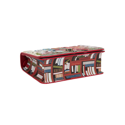Decorative box with a geometric pattern on a white background