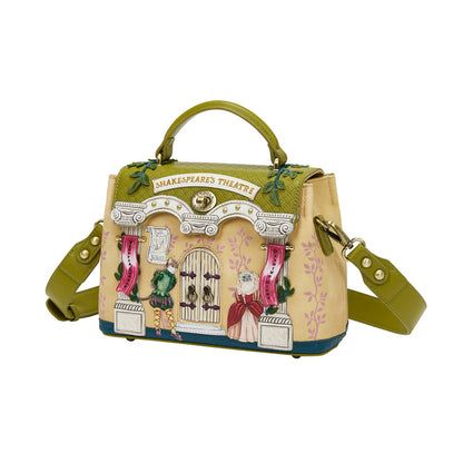 Handbag with Shakespeare's Theatre design on a white background