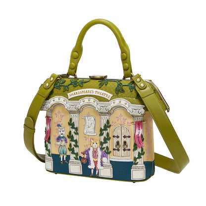 Handbag with Shakespeare's Theatre design on a white background