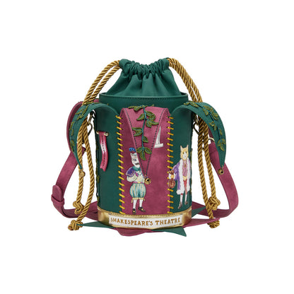 Decorative bag with Shakespeare's Theatre design on a white background