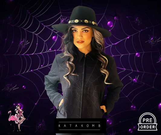 webbed work jacket halloween katakomb lana rose