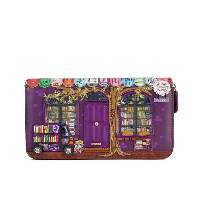 Travelling Library Bookshop - Large Ziparound Wallet