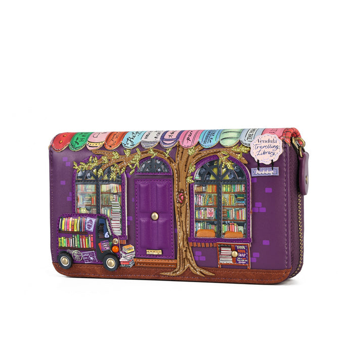 Travelling Library Bookshop - Large Ziparound Wallet