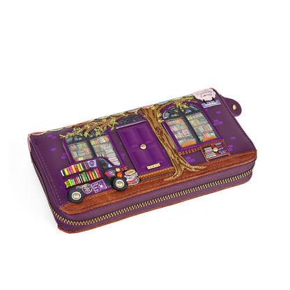 Travelling Library Bookshop - Large Ziparound Wallet