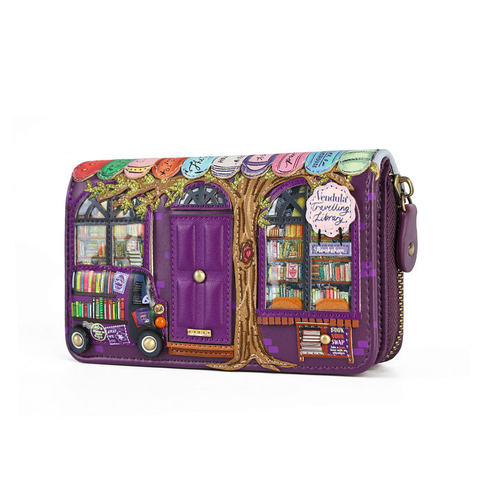 Travelling Library Bookshop - Medium Ziparound Wallet