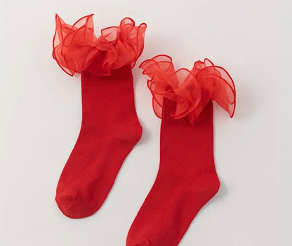 Red Ruffle Socks Ruffle Trim Ankle Socks - 4 Colours @BVCM – Lana-Rose Fashion