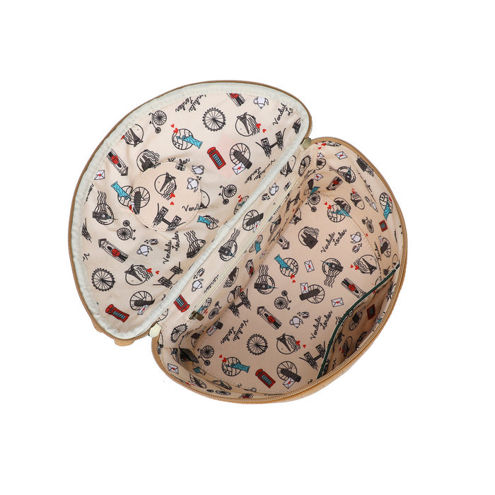 Round fabric product with pattern on a white background