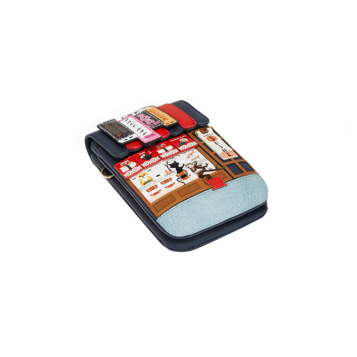 Multicolored phone case with cartoon design on a white background