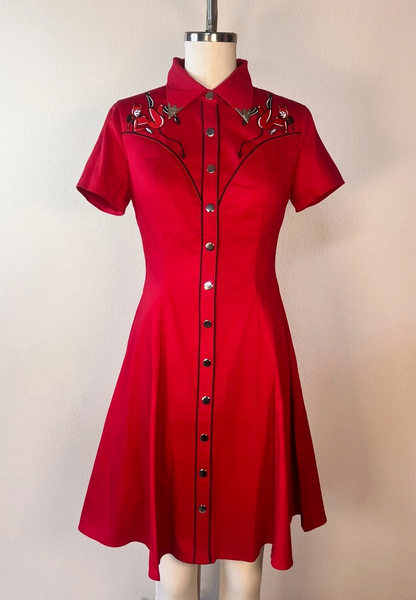 Outlaw Western Dress | Devilish Doll Red