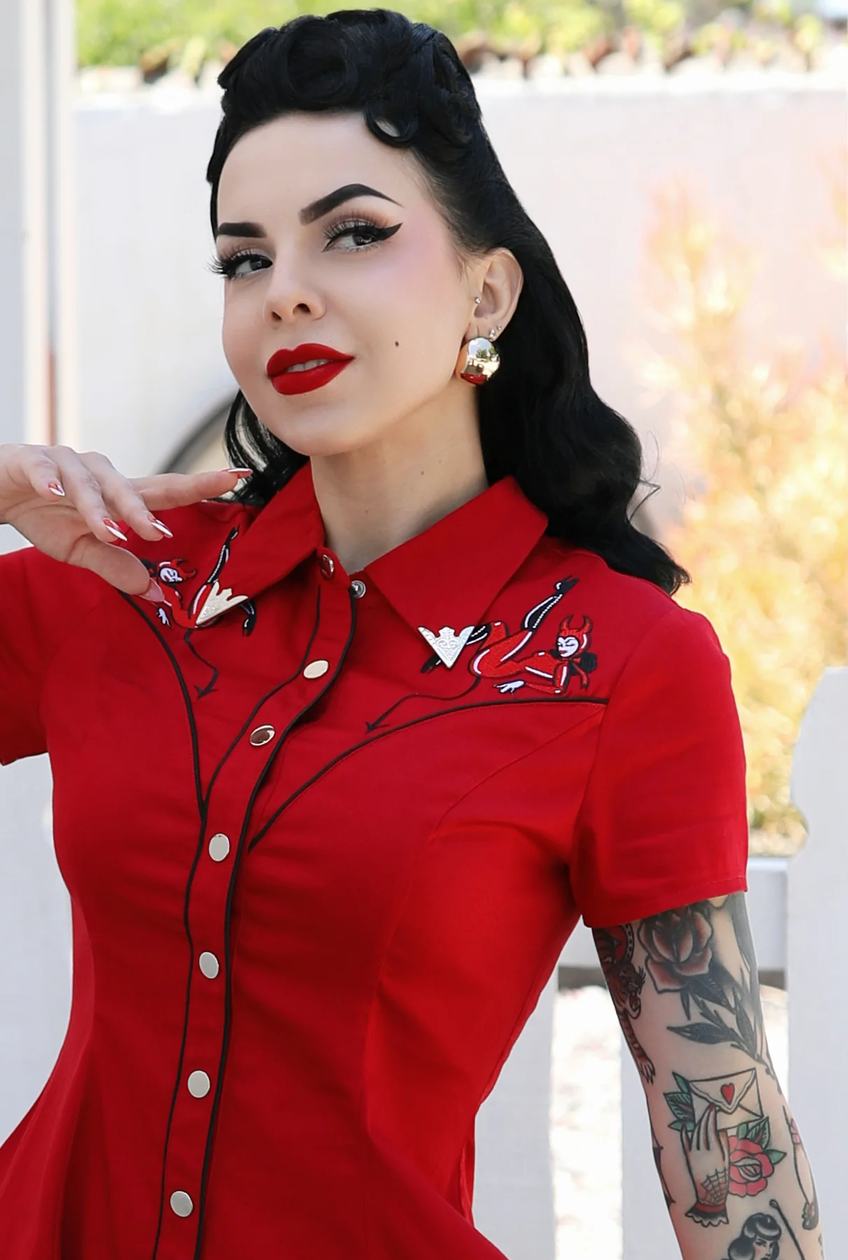 Outlaw Western Dress | Devilish Doll Red