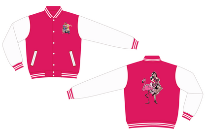 Lana-Rose Exclusive Flamingals Pink Varsity Jacket | Instore & @BVCM