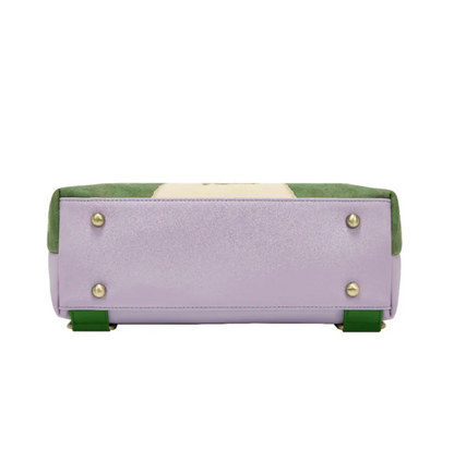  colorful backpack with a garden scene design.