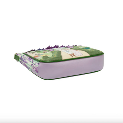 Rectangular cushion with floral pattern on a white background