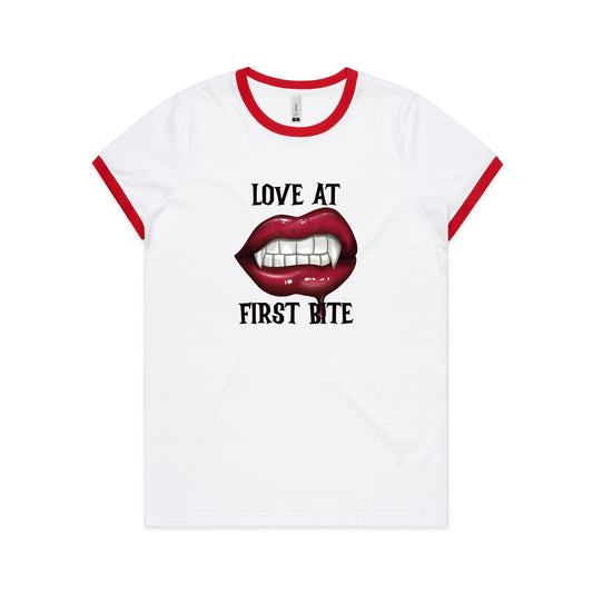 Love at First Bite - AS Colour Women's Ringer Tee - 2 Colours