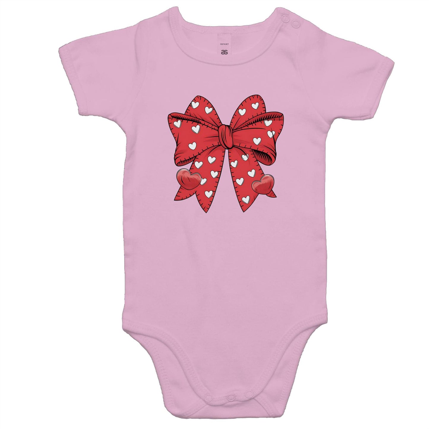 Bow Love - AS Colour Mini Me - Baby Onesie Romper - 2 Colours