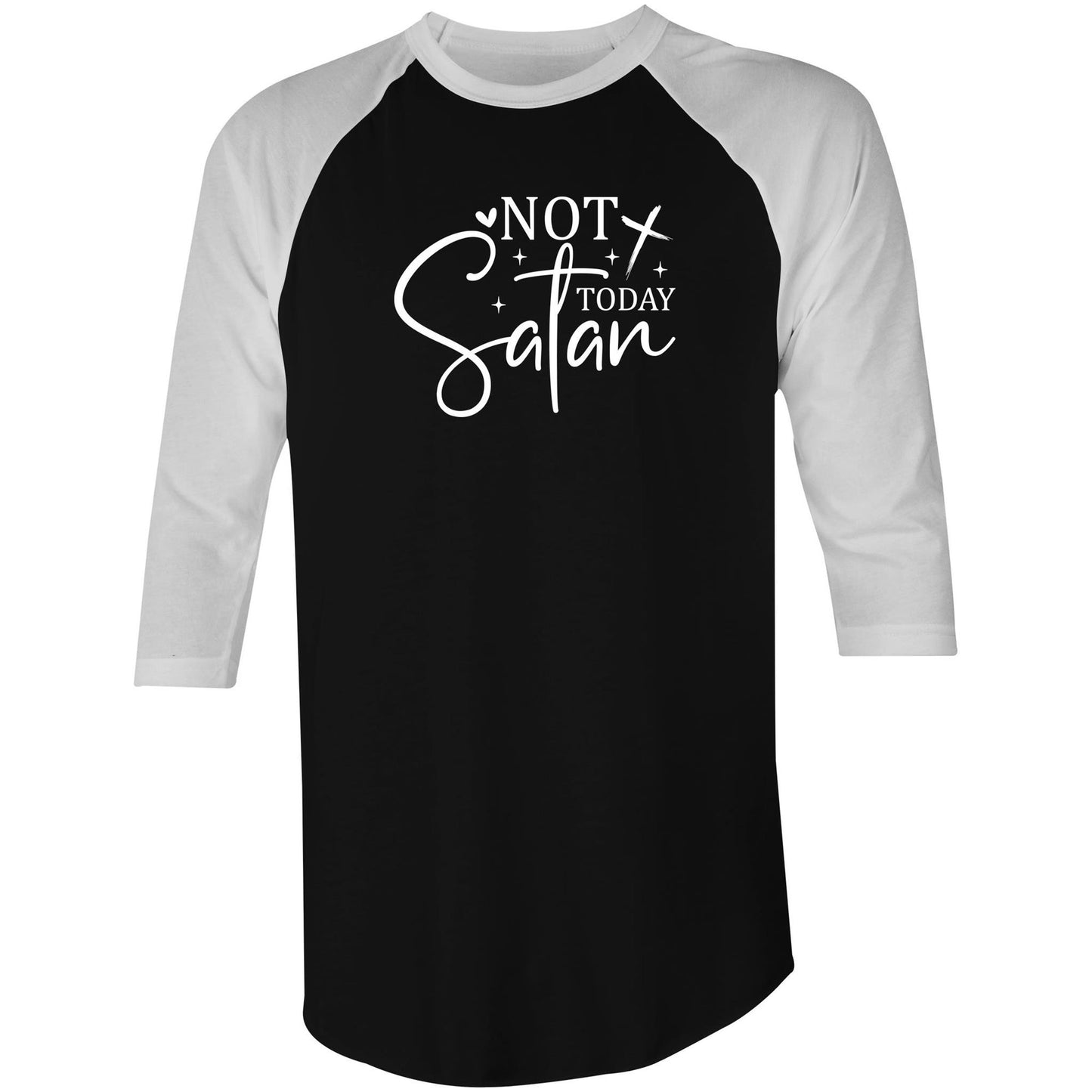 Not Today Satan - AS Colour Raglan - 3/4 Sleeve T-Shirt