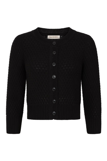 Black cardigan on a white background