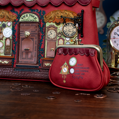 Tick Tock Clock Shop Clipper Coin Purse