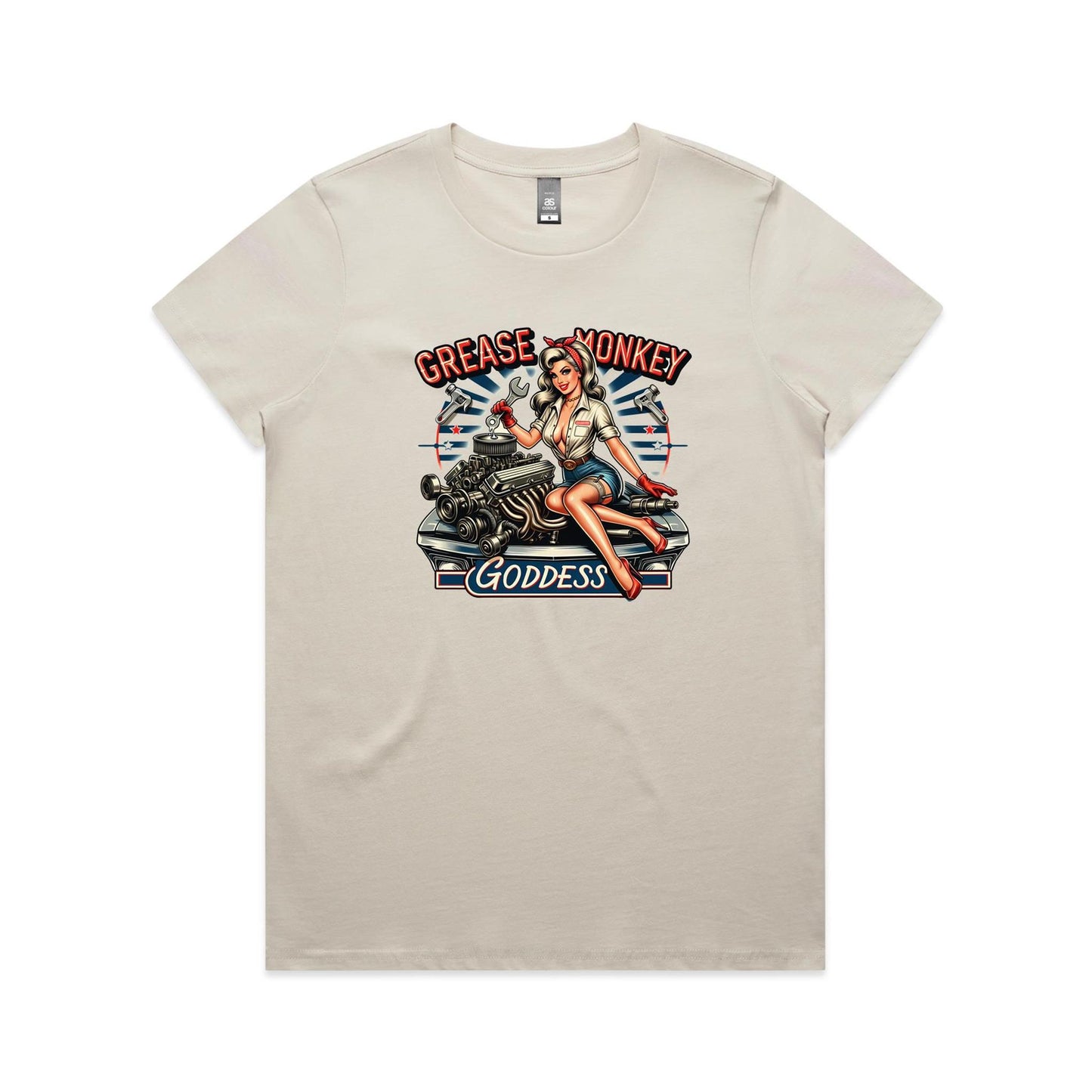 Grease Monkey Goddess - Women's Tee - 5 Colours | This is a Print on Demand Item