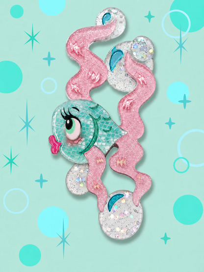 Fishy Kisses Brooch Miss Fluff x Lipstick & Chrome